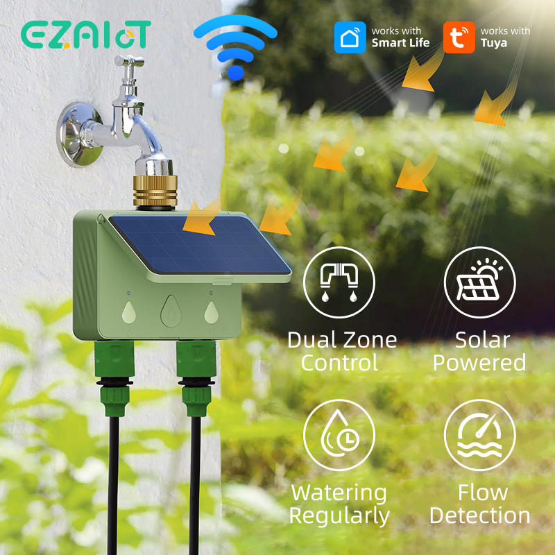 Smart Garden Outdoor - WiFi Water Timer 2 Zone Solar