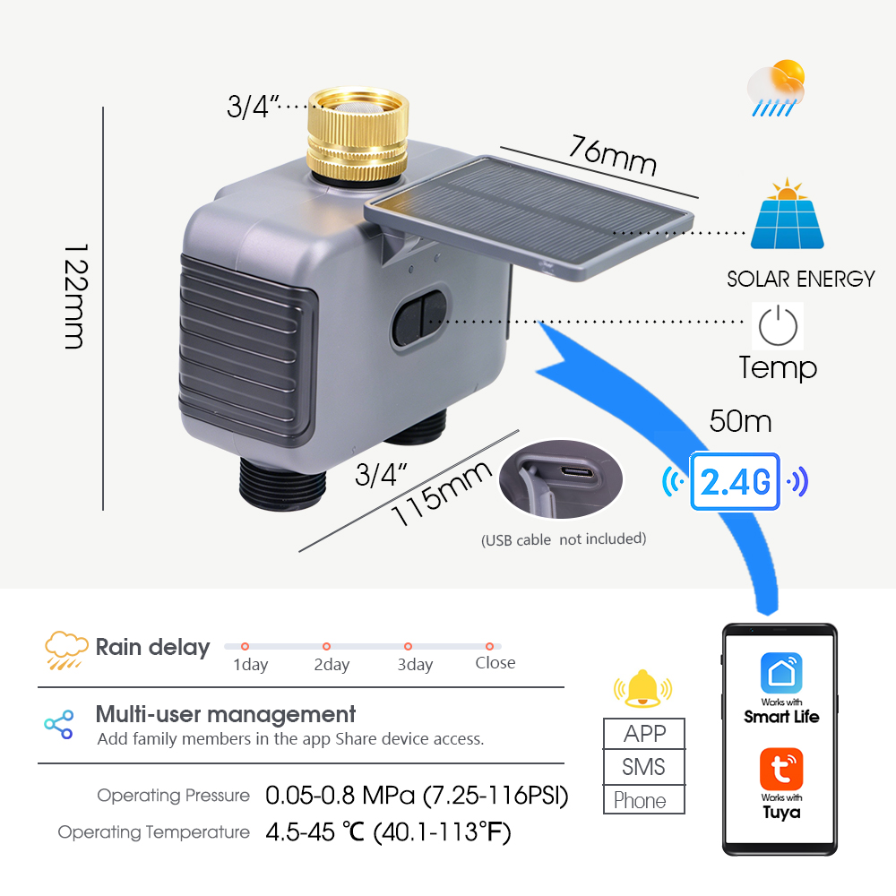 Tuay Smart Solar 2-Zone Wateri - Smart Garden Tap review and price