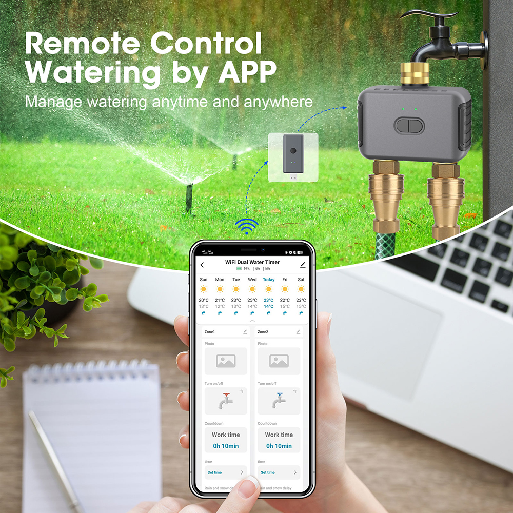 Tuya 2 Zone Watering Timer Gar - Smart Garden Outdoor review and price